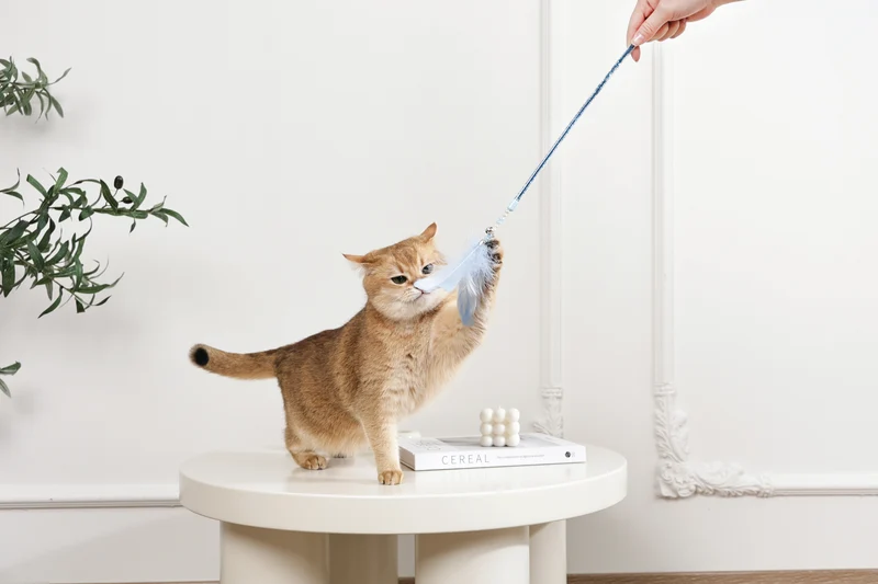 MoonCAT - cat wand Galactic Plume Pink/Blue Silver & White
