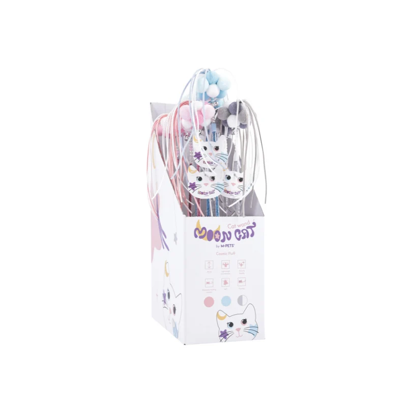 MoonCAT - cat wand Cosmic Fluff Pink/Blue Silver & White