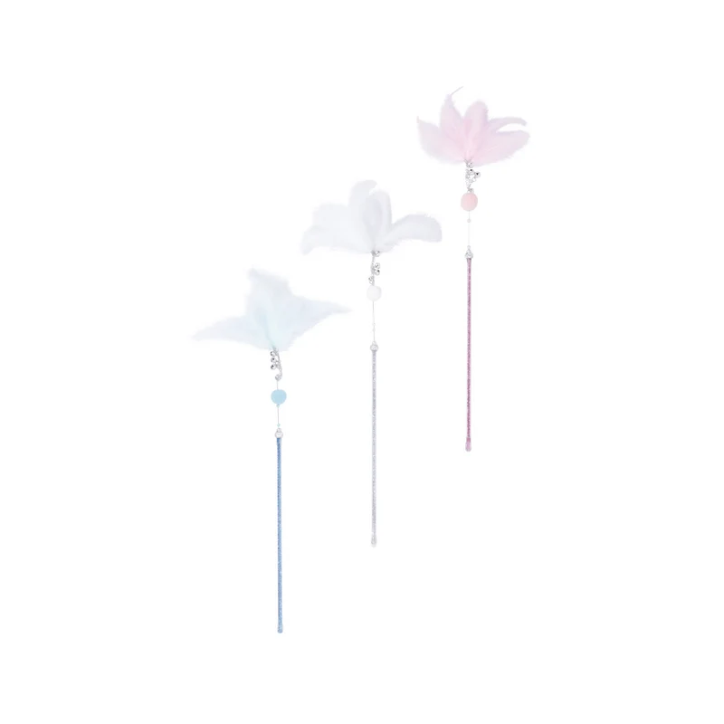 MoonCAT cat wand Stellar Plume - Pink/Blue Silver & White