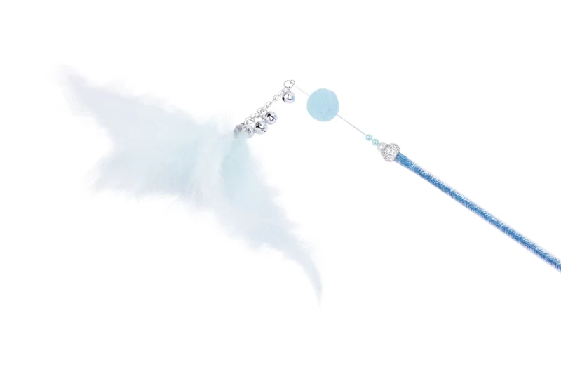 MoonCAT cat wand Stellar Plume - Pink/Blue Silver & White
