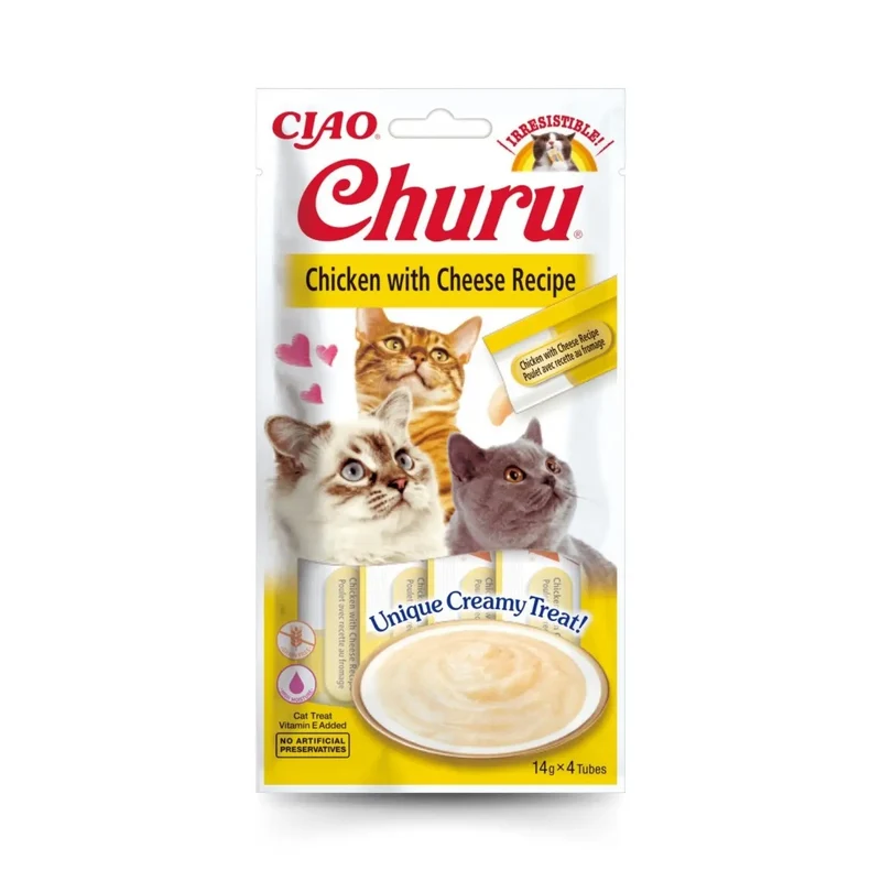Churu CAT Receta Pack 4x14 g | Snack Líquido para Gatos