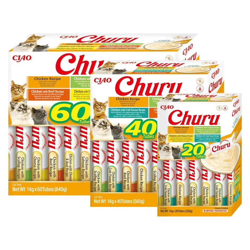 Churu CAT Variedades de Pollo Pack Ahorro | Snack Líquido para Gatos