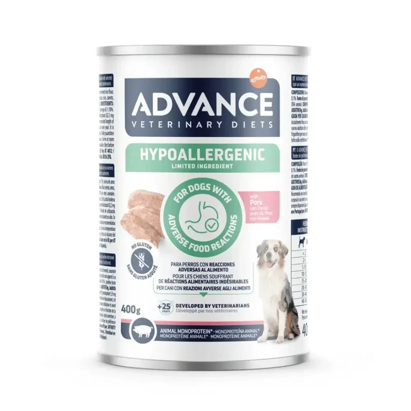 Advance Veterinary Diets Hypoallergenic Comida Húmeda para Perros Lata 400 g