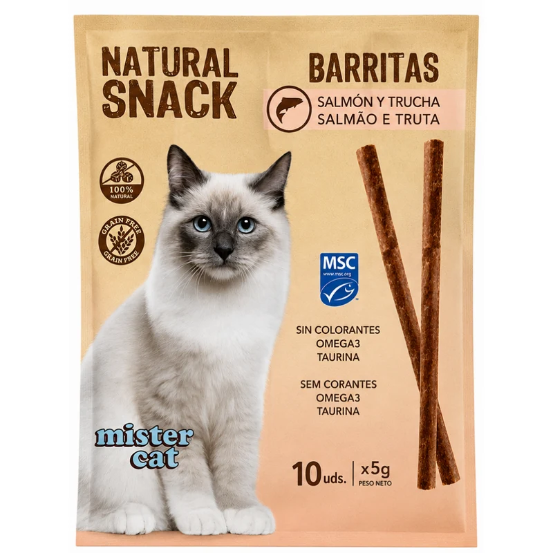 Mister Cat Snack Natural Barritas para Gatos Pack Ahorro