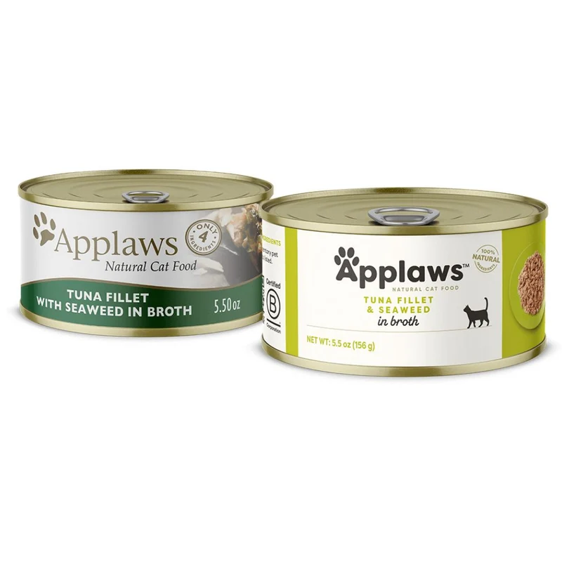 Applaws Natural Tuna Fillet with Seaweed Wet Cat Food 156G