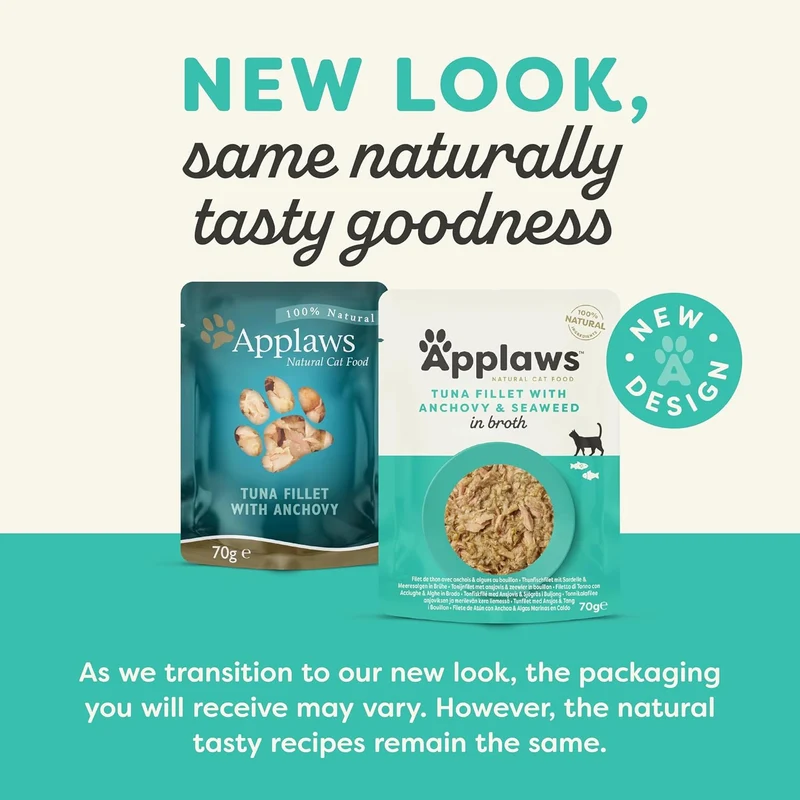 Applaws Tuna Fillet With Anchovy & Seaweed in Broth Wet Cat Food 70G