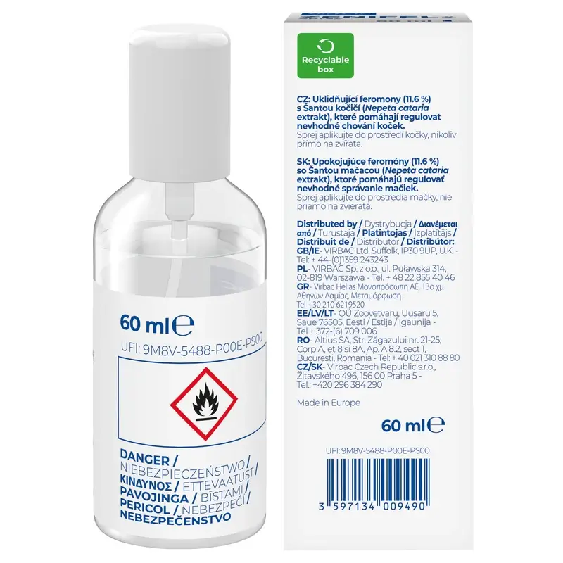 Virbac Zenifel Spray Gatos, 60Ml