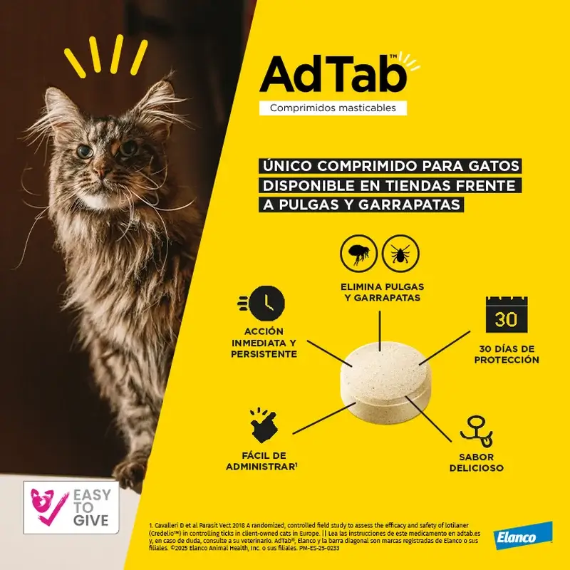 Adtab 48Mg Comprimidos Masticables Gatos 2-8Kg, 6 Comprimidos