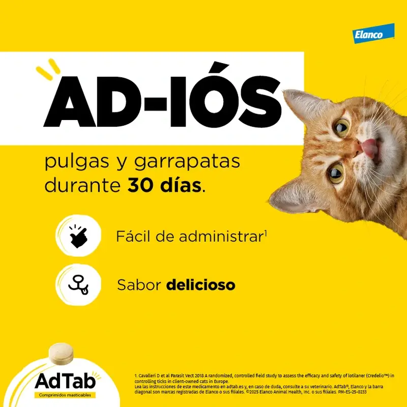 Adtab 48Mg Comprimidos Masticables Gatos 2-8Kg, 6 Comprimidos
