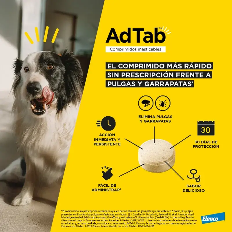 Adtab 225Mg Comprimidos Masticables Perros 5,5-11Kg, 2 Comprimidos