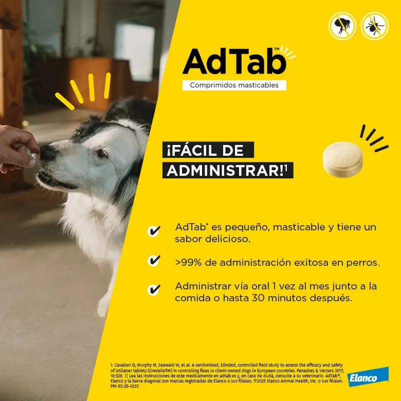 Adtab 225Mg Comprimidos Masticables Perros 5,5-11Kg, 2 Comprimidos