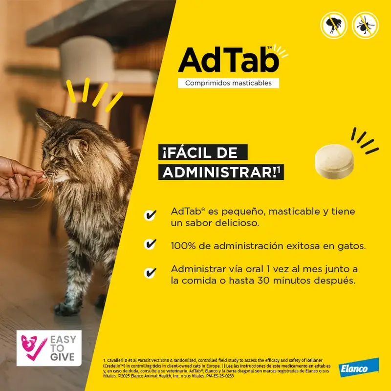 Adtab 48Mg Comprimidos Masticables Gatos 2-8Kg, 2 Comprimidos