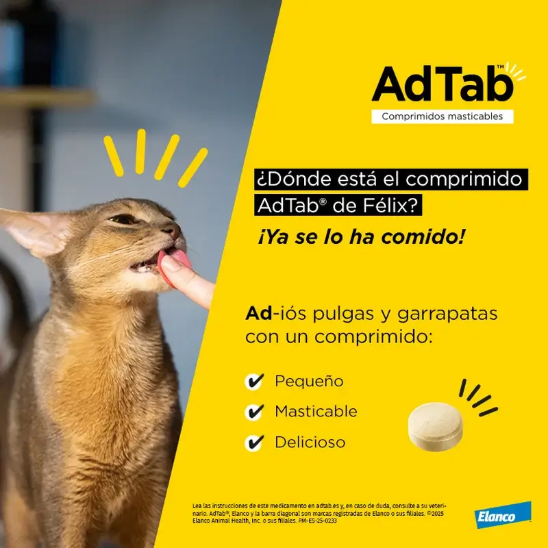 Adtab 48Mg Comprimidos Masticables Gatos 2-8Kg, 2 Comprimidos