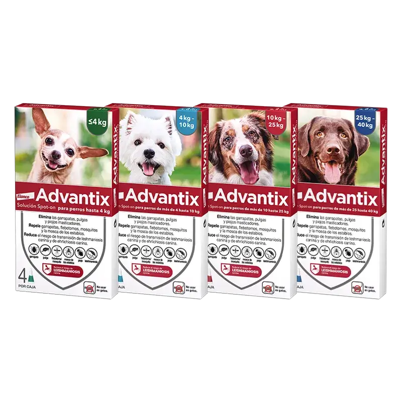Advantix Pipetas Antiparasitarias Para Perros Hasta 4 Kg, 8 Unidades X 0.4 Ml