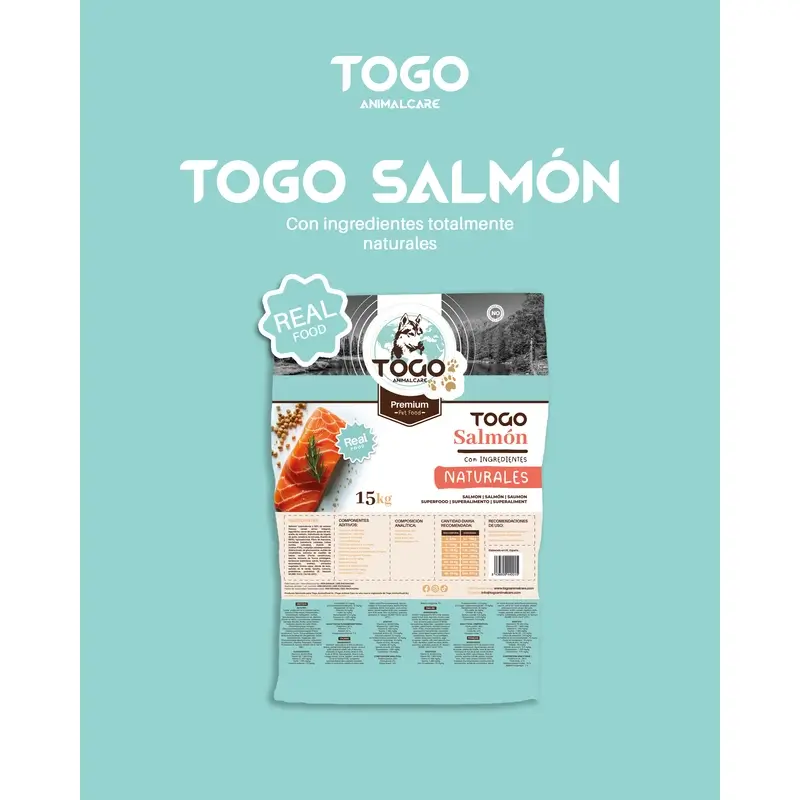 Togo Pienso Salmon Natural Hipoaltergénico, 15 kg