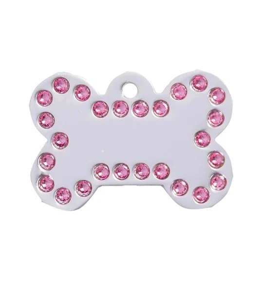 GoScribe Pet Tag Swarovski Silver Bone Tags