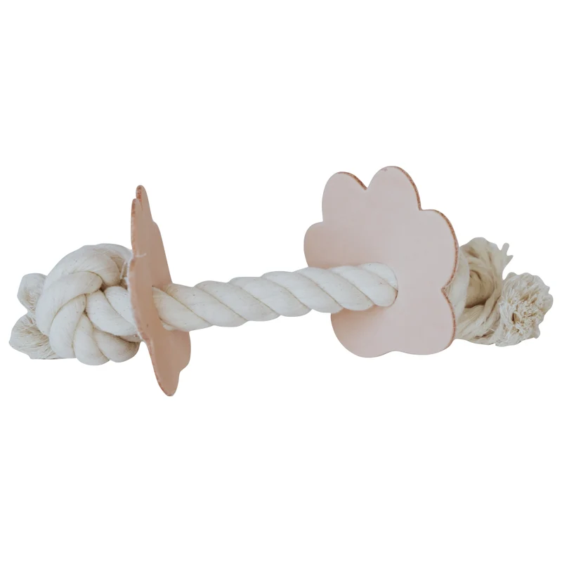 Huntlea Rope 2 Knot with Paw Leather Dog Toy - LARGE