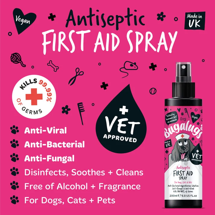 Bugalugs Antiseptic First Aid Spray For Pets 200ML