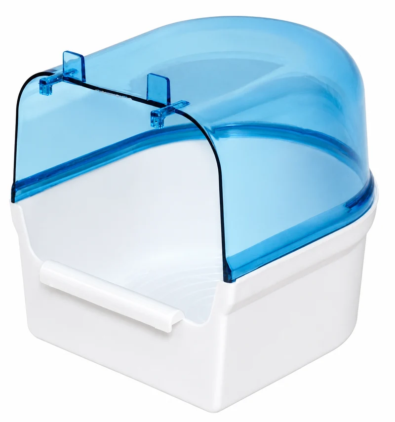 Baño de la casa grande blanco / azul transparente