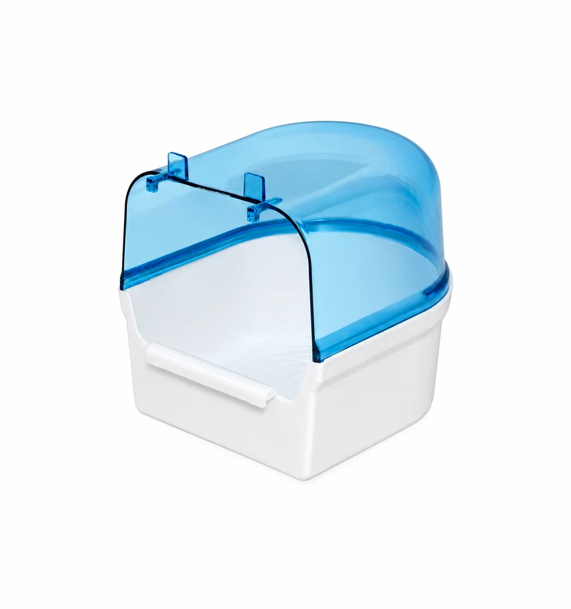 Baño de la casa grande blanco / azul transparente