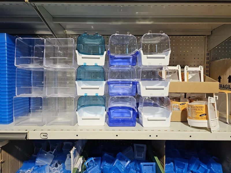 Casa de baño grande blanca/transparente Azul Caja 12 Piezas