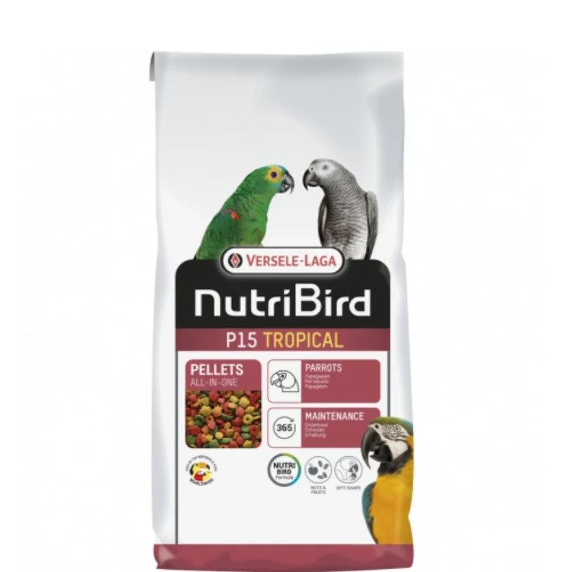Nutribird P15 tropical 1kg - Pellets extrusionados - Alimento de mantenimiento para loros