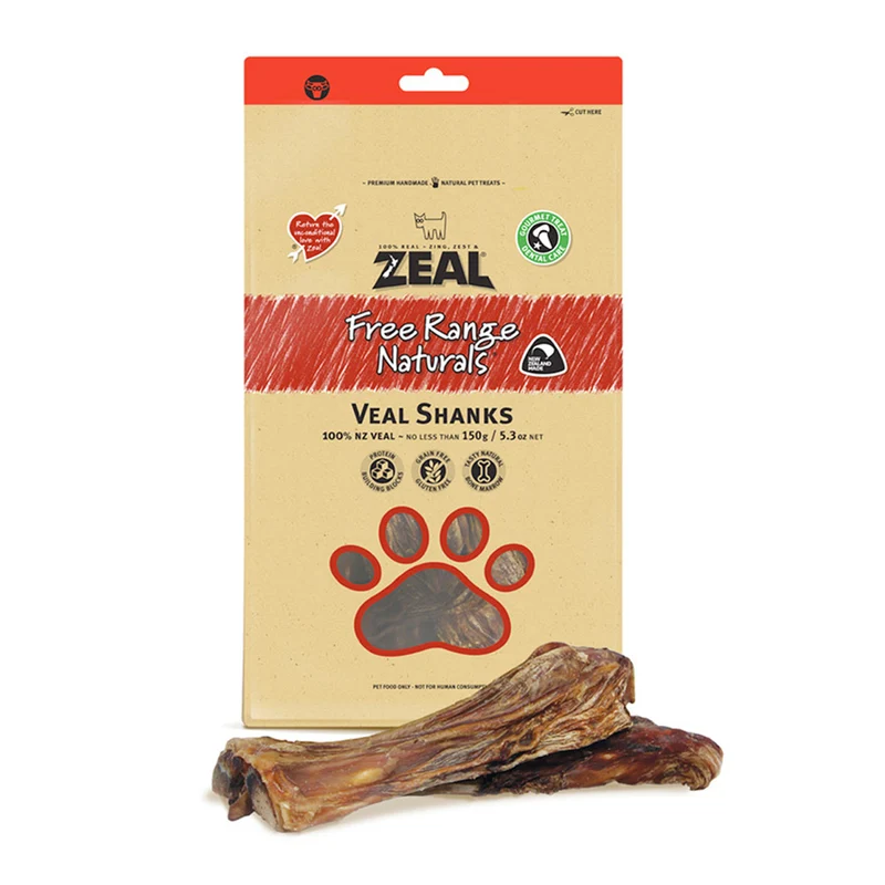 Zeal Pet Food Free Range Naturals Veal Shanks Dog Treats 150G - Pack of 3