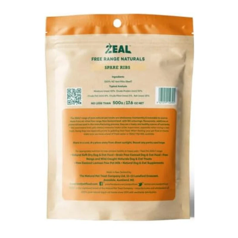 Zeal Spare Ribs Dog Natural Chews Treats 500G - Pack of 3