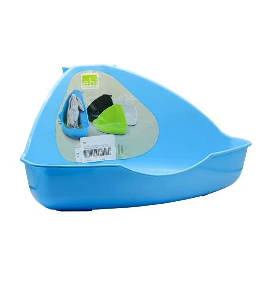 ebi Corner Small Pet Toilette with Mounting Hooks Low Front Litter Tray
