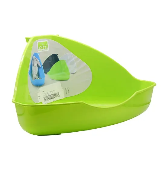 ebi Corner Small Pet Toilette with Mounting Hooks Low Front Litter Tray