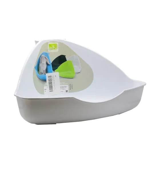 ebi Corner Small Pet Toilette with Mounting Hooks Low Front Litter Tray