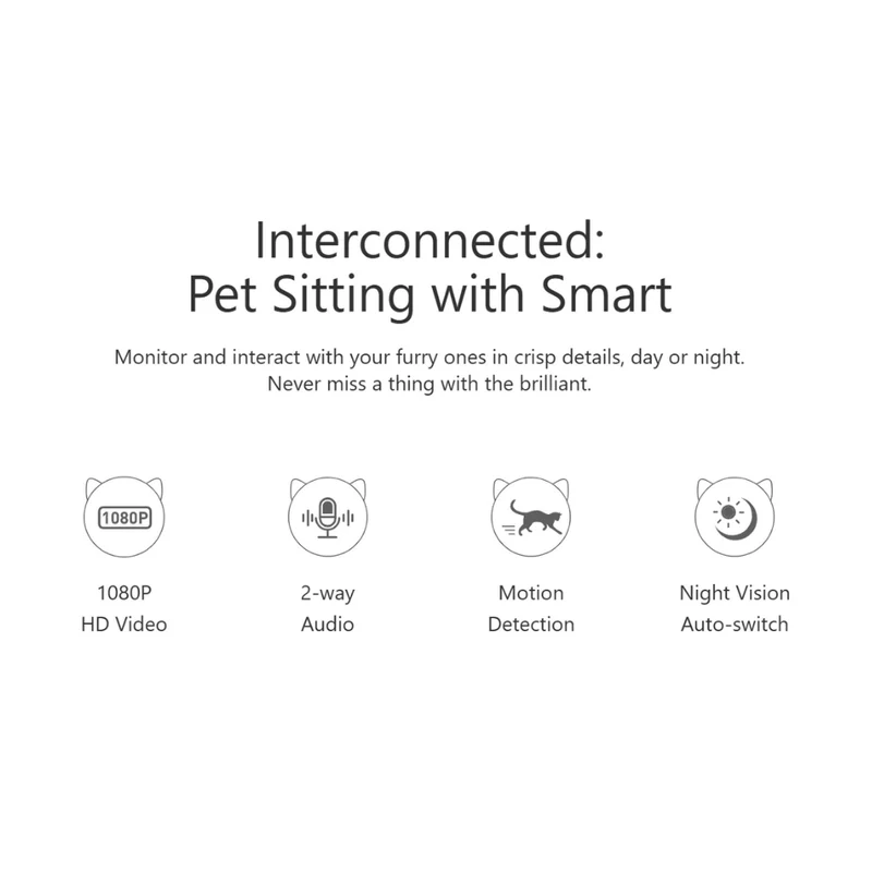 Petoneer HD 2-Way Audio Smart Pet Camera With Motion Sensor & Night Vision