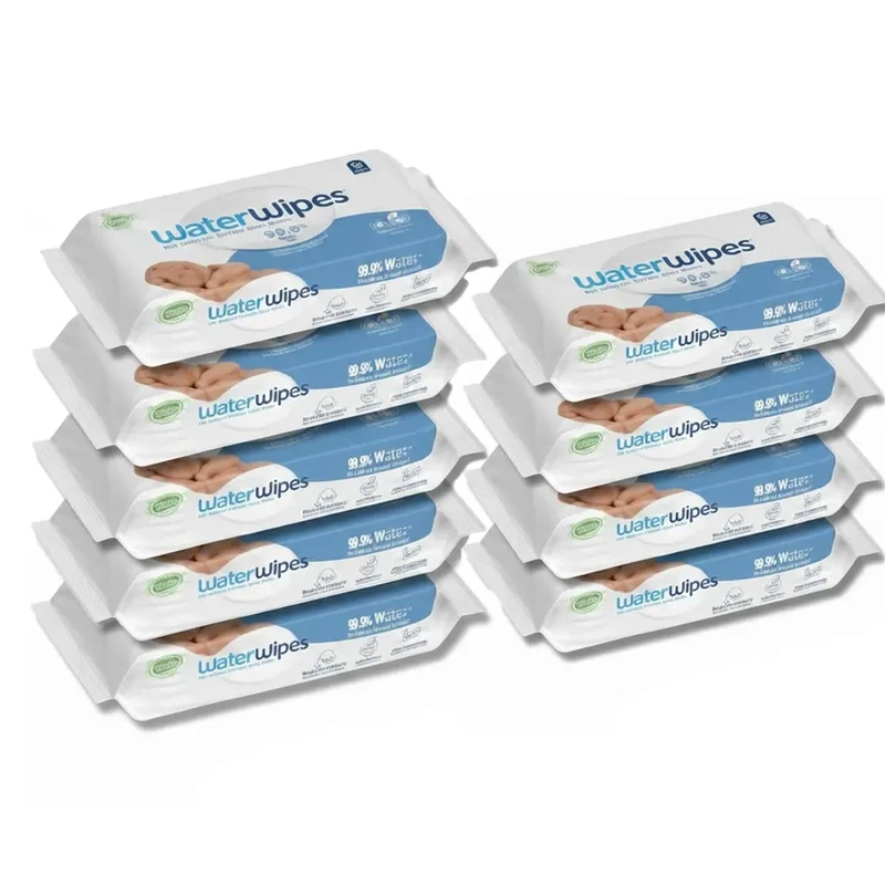 WaterWipes Lingettes Bébé Pack 9 x 60 Lingettes