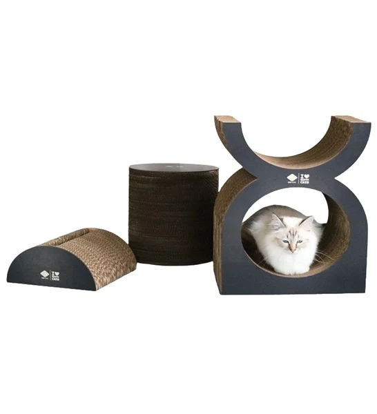 D&D Home I Love Happy Cats Faye Cardboard Scratcher Playground Set