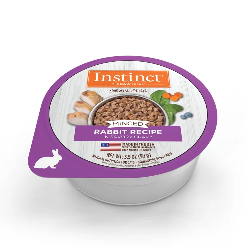 Instinct Minced Cups Real Rabbit Recipe Wet Cat Food