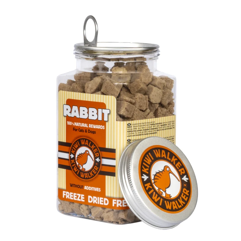 KIWI WALKER Freeze Dried Grain Free Snack Rabbit Cubes Dog & Cat Treats 75G