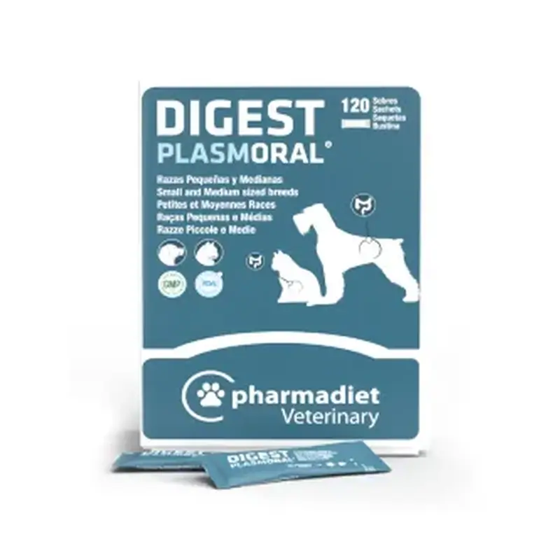 Plasmoral Digest Razas Pequeñas Y Medianas, 120 sobres