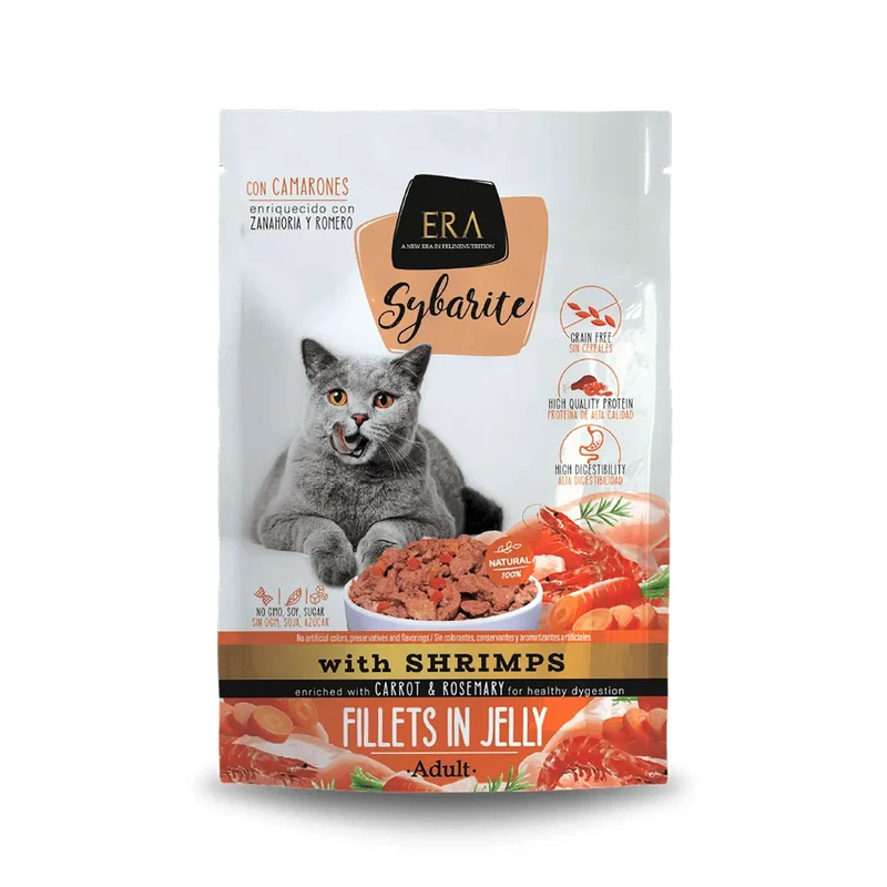 Era Sybarite Cat Adult Filetes Gambas 85 g Sobre