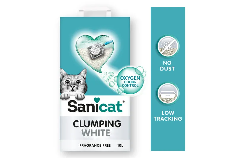 Sanicat Clumping White Unscented Cat Litter 8L