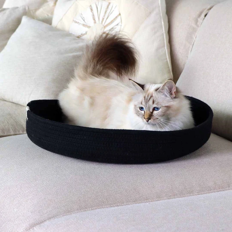 D&D Home I Love Happy Cats Jess Cat Cotton Rope Basket Bed