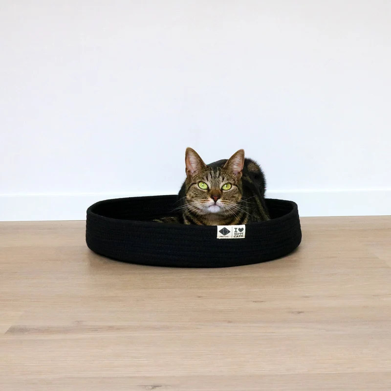 D&D Home I Love Happy Cats Jess Cat Cotton Rope Basket Bed