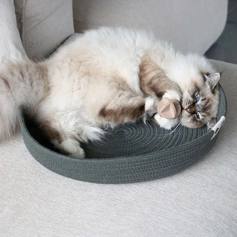 D&D Home I Love Happy Cats Jess Cat Cotton Rope Basket Bed