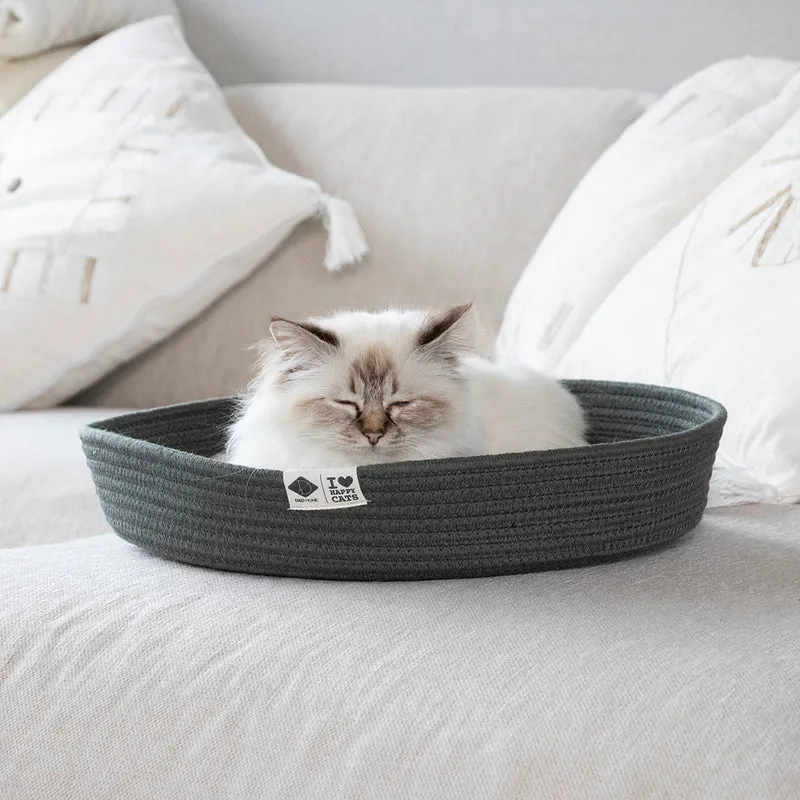D&D Home I Love Happy Cats Jess Cat Cotton Rope Basket Bed