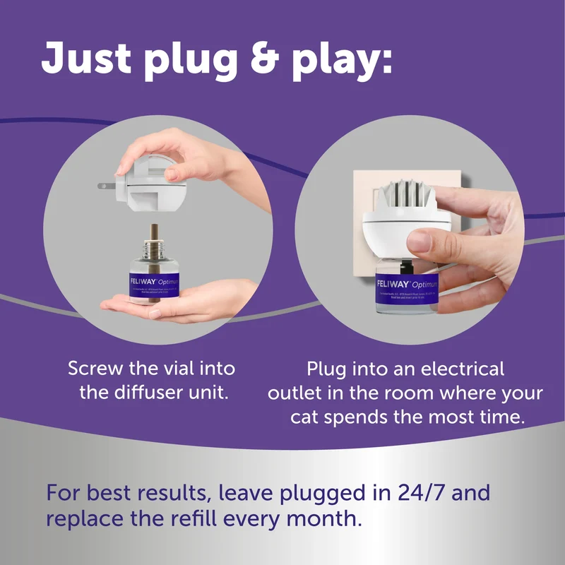 Feliway Optimum Calming Diffuser + Refill for Cats 48ml