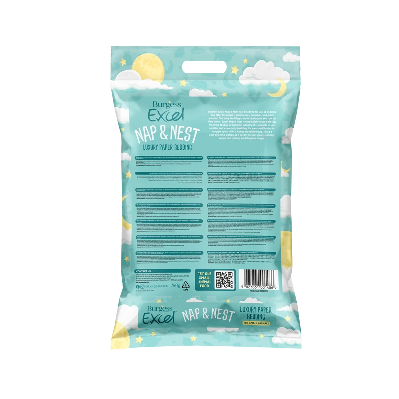 Burgess Excel Nap & Nest Paper Bedding For Small Pets 750g
