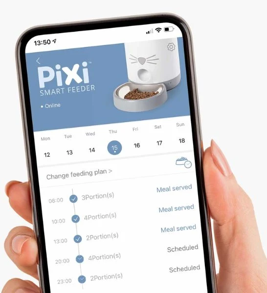 Catit Pixi Smart Dry Food Feeder 19.1 x 19.1 x 34.2 cm