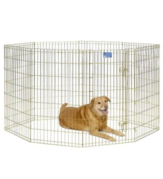 MidWest Gold Zinc Foldable Exercise Pen With Door for Dogs
