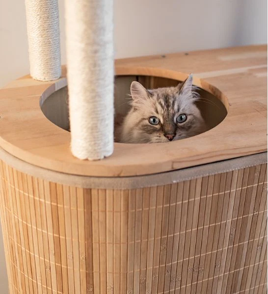 ebi Tori Bamboo Cat Tree 113 Beige 78x39x113cm