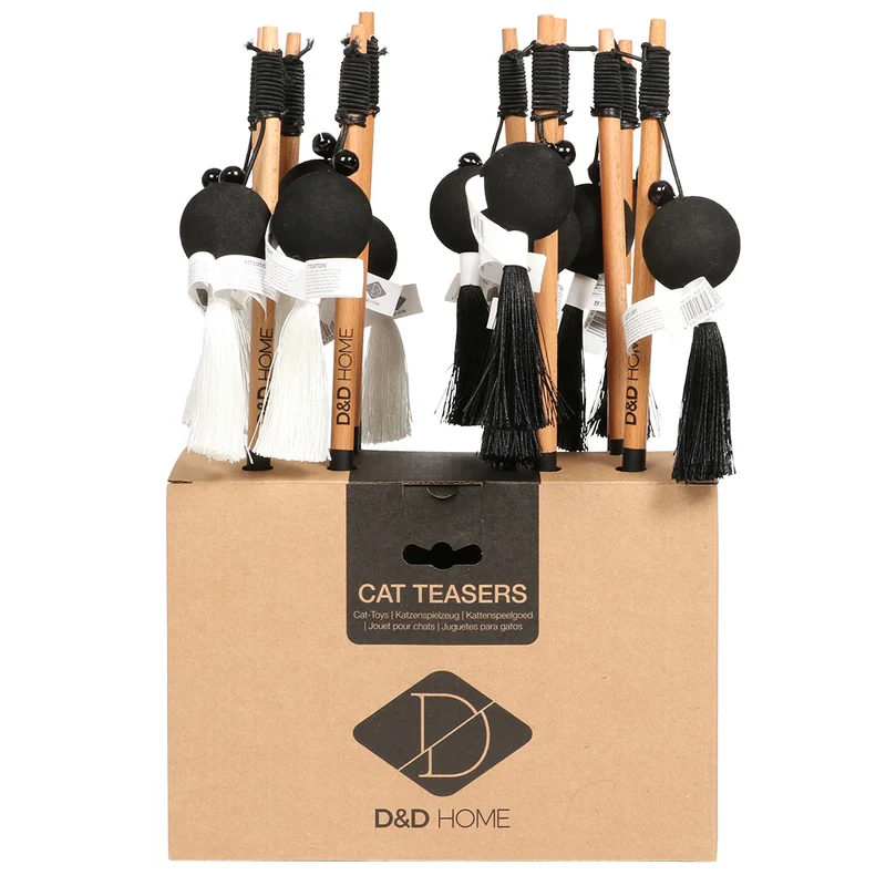 D&D Home Teddy Cat Rod Interactive Toy
