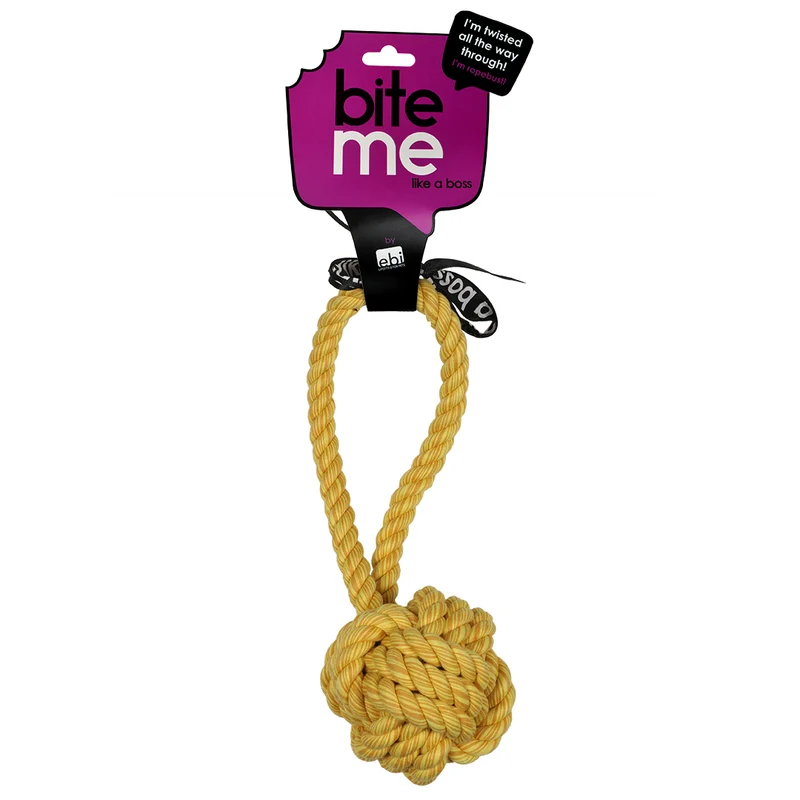 ebi Bite Me 'Are You Knots' Ball With Loop Dog Rope Toy